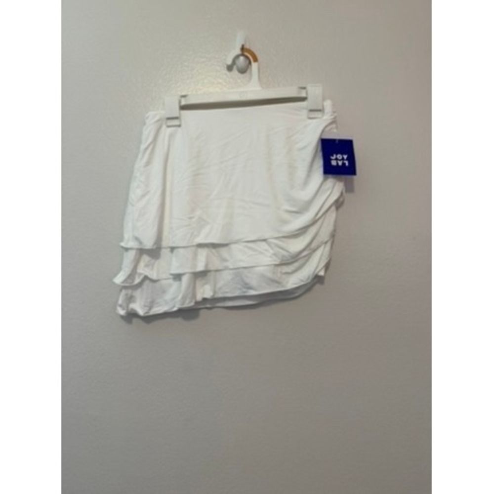 JoyLab Women True White Tiered Ruffle Skort Small New With Tags Activewear Skirt